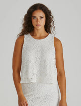 Kai Crochet Lace Skirt-White