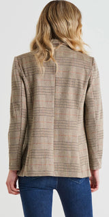 Portsea Light Weight Blazer- Mocha Plaid