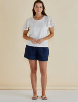 Lottie Embroidered Tee- White