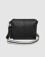 Daisy Stripe Crossbody Bag-Black