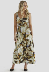 Carmine Dress- Blurred Floral