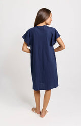 Celene Frill Dress - T- Shirt - Navy