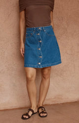 Tipo Wave Denim Skirt-Classic Blue