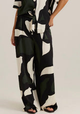 Tarni Satin Pant-Iris Abstract Print