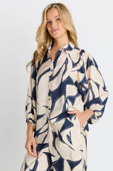 Nova Blouse-Navy Floral Print