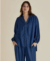 London Lyocell Blouse-Dark Indigo
