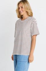 Relax Boxy Tee- Choc/White