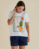 Ellia Crew Tee-Paradise Beach Print