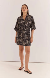Rudi Shirt Dress- Snap Dragon