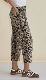 Bella Relaxed Crop Jeans-Leopard Print