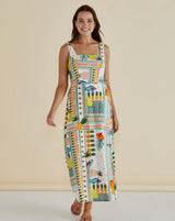 Teagan Midi Dress-Paradise Print