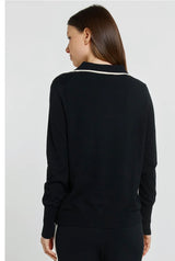Makenna Polo Sweater -Black Knit