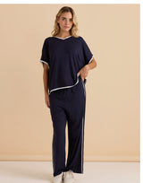 Evelyn Wide Jogger-Navy