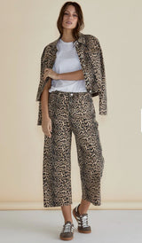 Bella Relaxed Crop Jeans-Leopard Print