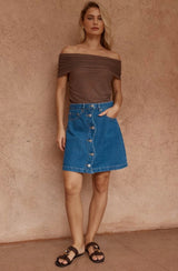 Tipo Wave Denim Skirt-Classic Blue