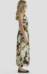Carmine Dress- Blurred Floral