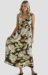Carmine Dress- Blurred Floral