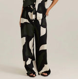 Tarni Satin Pant-Iris Abstract Print