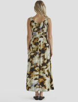 Carmine Dress- Blurred Floral
