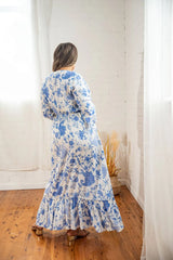 Nicole Tie Front Maxi Dress In Paisley