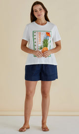 Ella Crew Tee-Paradise Print