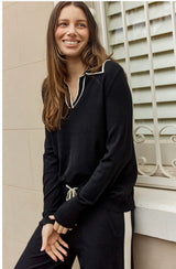 Makenna Polo Sweater -Black Knit