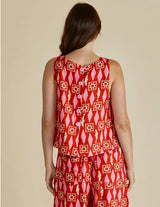 Copacabana Shell Top-Sardinia Geo Print