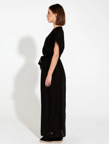 Heritage Linen Maxi Dress Black