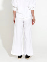 Heritage Linen Wide Leg Pant White