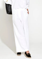 Heritage Linen Wide Leg Pant White