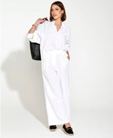 Heritage Linen Wide Leg Pant White