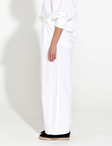 Heritage Linen Wide Leg Pant White