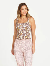 Alessia Reversible Active Leggings- Chocolate Floral / Pink Cheetah