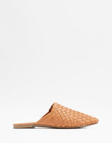 Barland Woven Tan Leather Slides