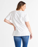 Mia Split Hem Tee White