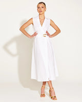 A Walk In The Park Linen Dress White