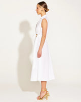 A Walk In The Park Linen Dress White