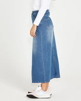 Emerald Denim Maxi Skirt 80's Wash