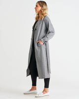 Ponte Relaxed Trench Coat Houndstooth