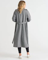 Ponte Relaxed Trench Coat Houndstooth