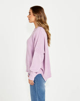 Leora Oversized Relaxed Knit Jumper Lilac