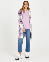 Jodi Midi Shacket Lilac Check
