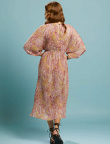 First Move Pleat Midi Dress