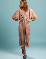 First Move Pleat Midi Dress