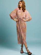 First Move Pleat Midi Dress