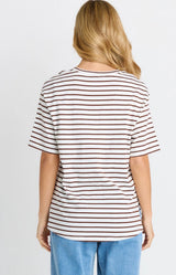 Relax Boxy Tee- Choc/White