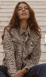 Luca Leopard Print Denim Jacket