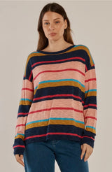 Natasha Knit Top-Multi Stripe
