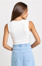 Francis Rib Tank-White
