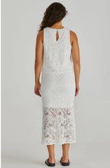 Kai Crochet Lace Skirt-White